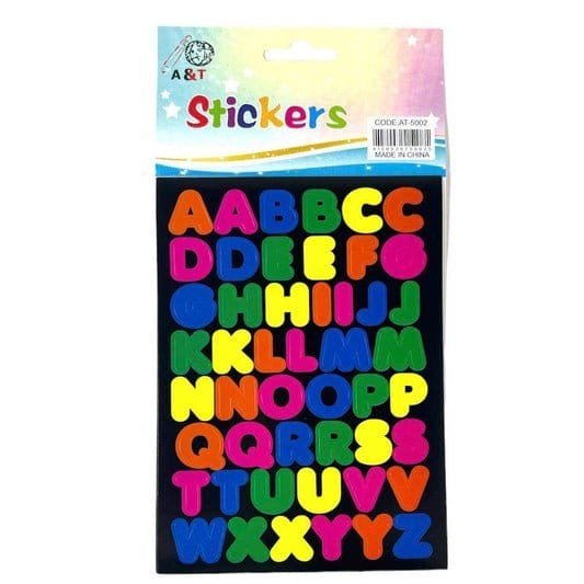 A&T Stickers English Letters Black Background || ستيكرز احرف انجليزي اطلس خلفية سوداء - مكتبة اكسبريس الكويت