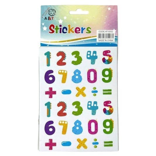 A&T Stickers English Numbers || ستيكرز اطلس ارقام انجليزي - مكتبة اكسبريس الكويت
