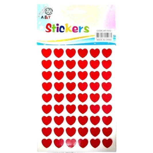 A&T Stickers Red Hearts || ستيكرز قلوب لون احمر - مكتبة اكسبريس الكويت