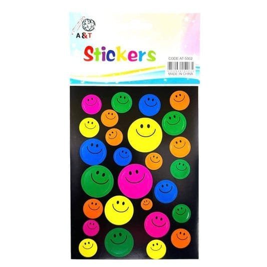 A&T Stickers Smiley Colored Stars || ستيكرز نجوم ملونة سمايلي - مكتبة اكسبريس الكويت