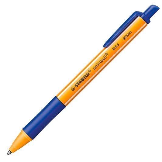 Ballpoint pen Stabilo Pointball retractable point blue color || قلم ستابيلو حبر كبس لون ازرق - مكتبة اكسبريس الكويت