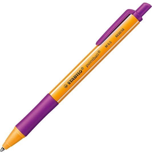 Ballpoint pen Stabilo retractable point Purple color || قلم ستابيلو حبر كبس لون بنفسجي - مكتبة اكسبريس الكويت