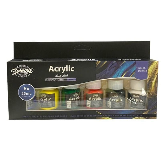 Basque Acrylic Paint 6 Colors 25 ml || الوان اكريليك باسك ٦ لون حجم ٢٥ مل - مكتبة اكسبريس الكويت