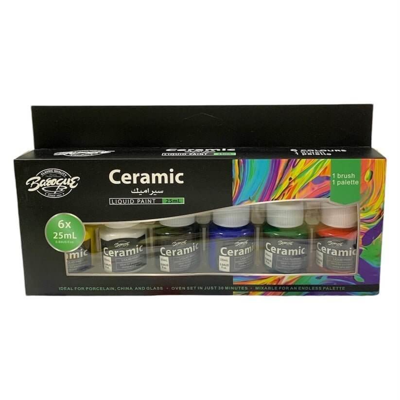 Basque Ceramic Paint 6 Colors 25 ml || الوان سيراميك باسك ٦ لون حجم ٢٥ مل - مكتبة اكسبريس الكويت