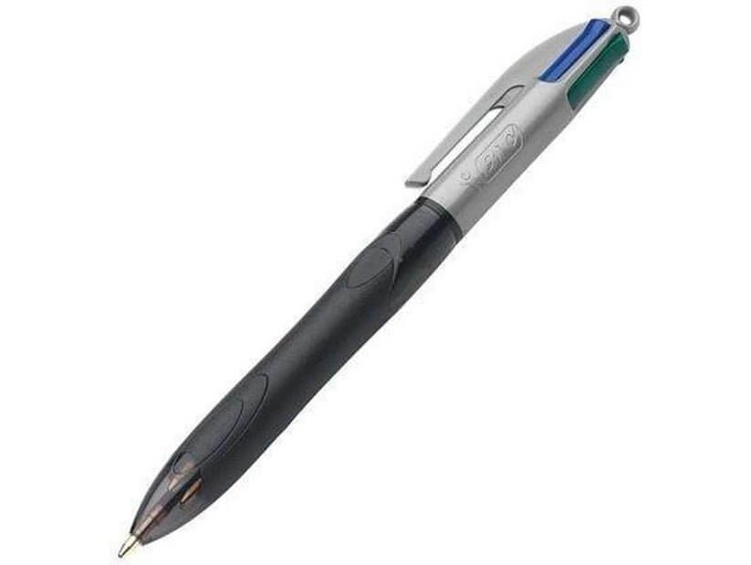 BIC Pen 4 Colors Rubber Black Color || قلم حبر بيك ٤ لون ربل لون اسود - مكتبة اكسبريس الكويت