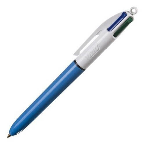 BIC Pen 4 Colors Solid Blue Color || قلم حبر بيك ٤ لون ازرق - مكتبة اكسبريس الكويت