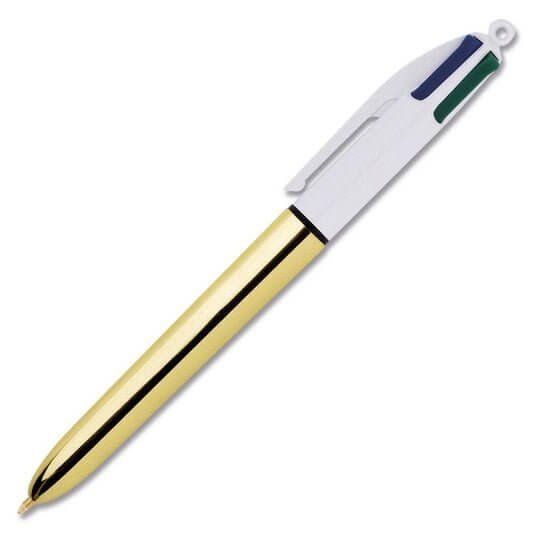 BIC Pen 4 Colors Solid Gold Color || قلم حبر بيك ٤ لون ذهبي - مكتبة اكسبريس الكويت