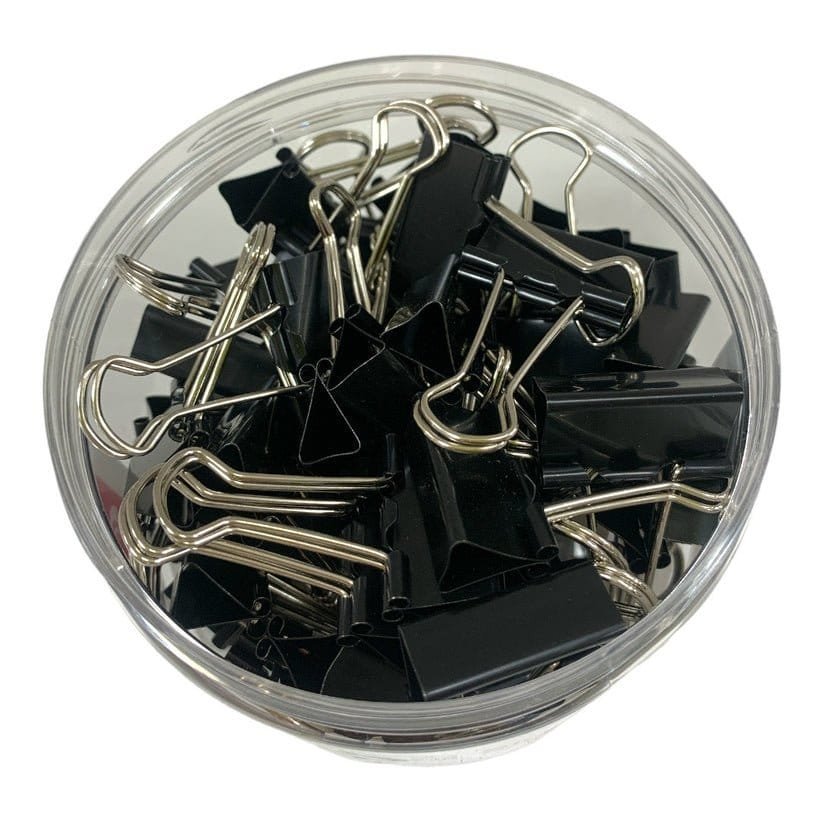Black Binder Clips 25 ml 48 Pcs || بايندر كليبس اسود ٢٥ مل عدد ٤٨ حبة - مكتبة اكسبريس الكويت