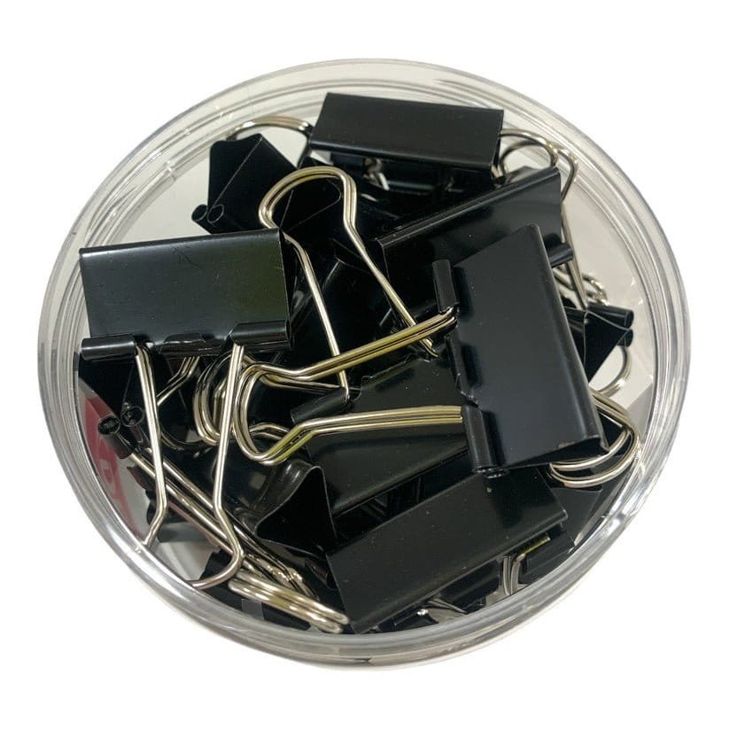 Black Binder Clips 32 ml 24 Pcs || بايندر كليبس اسود ٣٢ مل عدد ٢٤ حبة - مكتبة اكسبريس الكويت