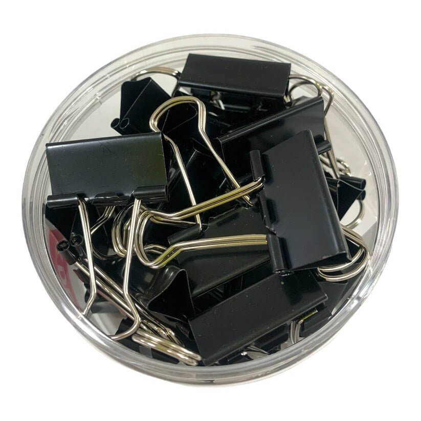Black Binder Clips 32 ml 24 Pcs || بايندر كليبس اسود ٣٢ مل عدد ٢٤ حبة - مكتبة اكسبريس الكويت