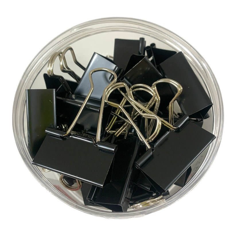 Black Binder Clips 41 ml 24 Pcs || بايندر كليبس اسود ٤١ مل عدد ٢٤ حبة - مكتبة اكسبريس الكويت