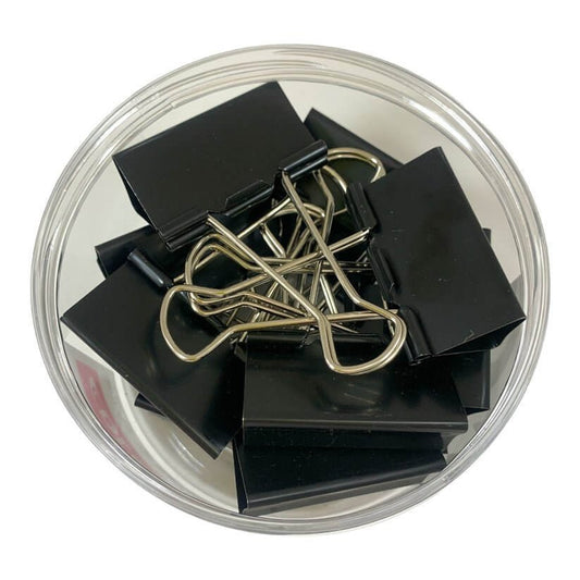 Black Binder Clips 51 ml 12 Pcs || بايندر كليبس اسود ٥١ مل عدد ١٢ حبة - مكتبة اكسبريس الكويت
