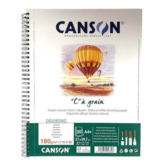 Canson C à Grain Drawing 224 GSM Fine Grain A4 30 Sheets white paper || كانسون C à Grain، رسم، 224 جرام، اي فايف 30 ورقة ورق أبيض - مكتبة اكسبريس الكويت