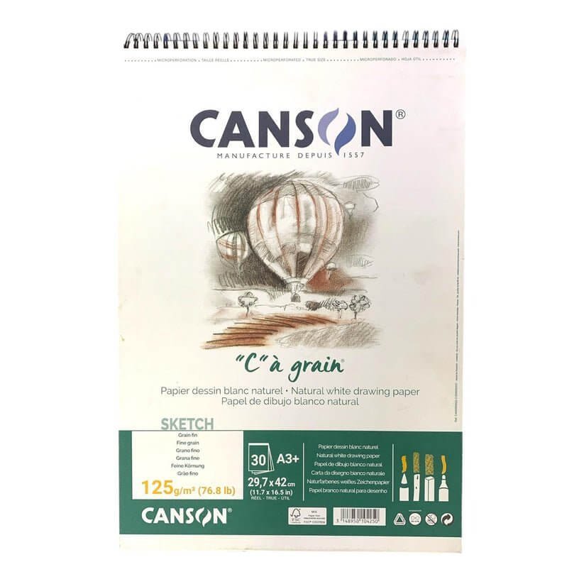 Canson C’a Grain A3 Size 30 Pages 125 gsm || كراسة رسم كانسون حجم اي ثري ٣٠ ورقة ١٢٥ جرام - مكتبة اكسبريس الكويت