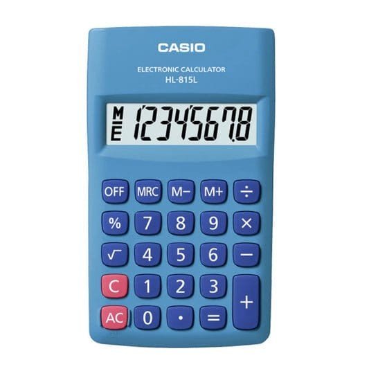 Casio 8 Digit Blue Calculatorآلة حاسبة كاسيو 8 أرقام باللون الأزرق - مكتبة اكسبريس الكويت