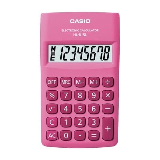 Casio 8 Digit Pink Calculatorحاسبة كاسيو 8 أرقام باللون الوردي - مكتبة اكسبريس الكويت