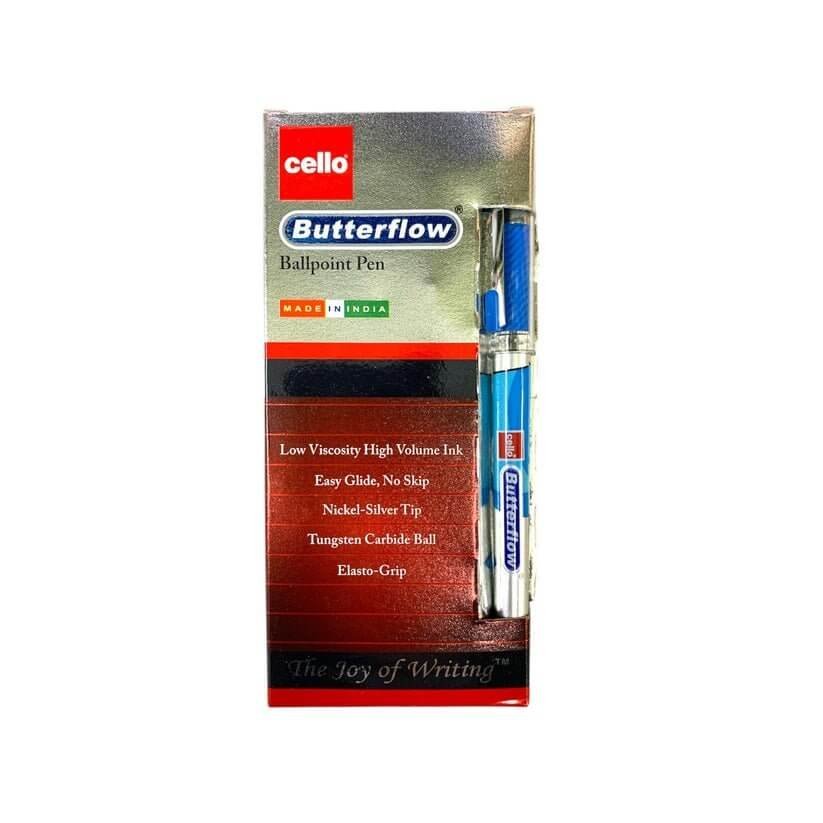 Cello Butterflow Ballpoint Pens 12 Pcs || باكيت اقلام حبر سيلو بترفلو ١٢ قلم - مكتبة اكسبريس الكويت