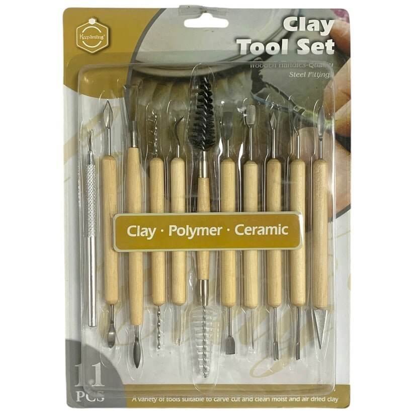 Clay Tool Set 11 Pcs || ادوات خزف و تشكيل طين صلصال ١١ قطعة - مكتبة اكسبريس الكويت