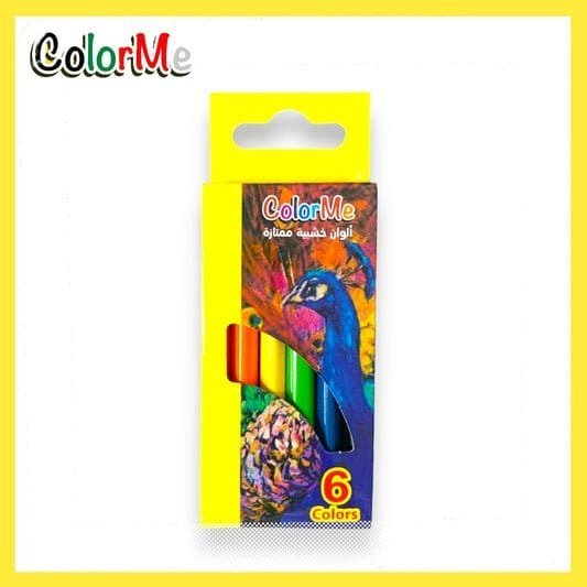 Color Me Short Colored Pencils 6 || الوان خشبية كولور مي قصيرة ٦ لون - مكتبة اكسبريس الكويت