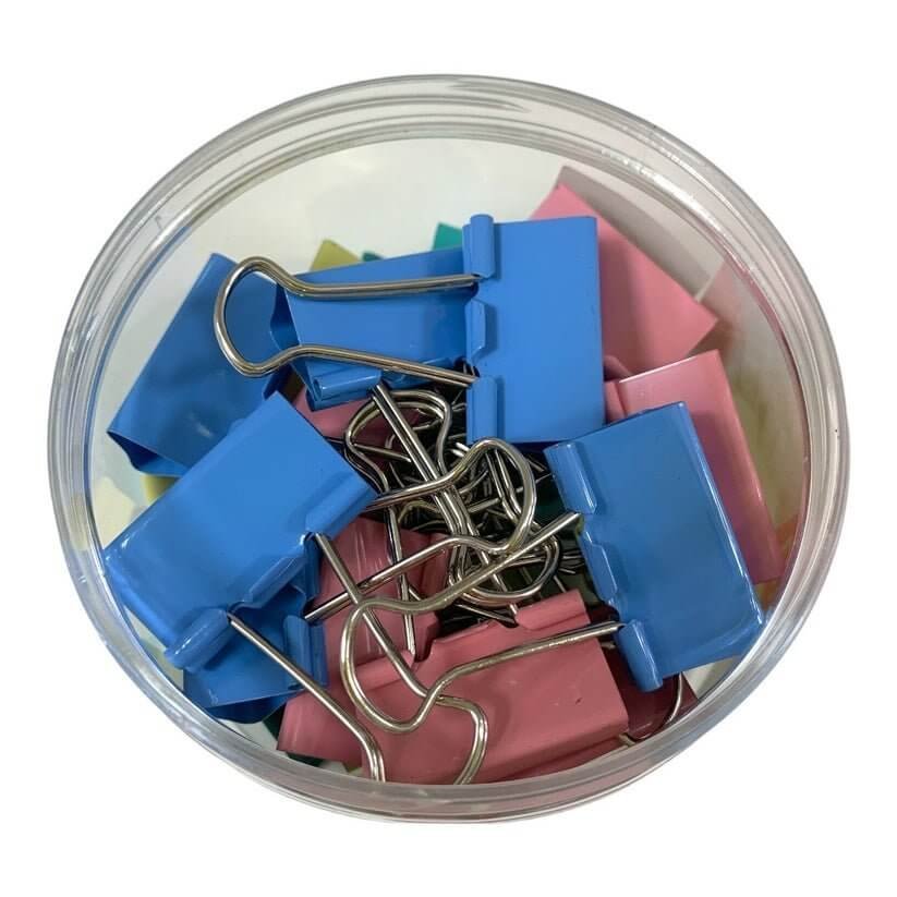 Colored Binder Clips 25 ml 48 Pcs || بايندر كليبس ملون ٢٥ مل عدد ٤٨ حبة - مكتبة اكسبريس الكويت