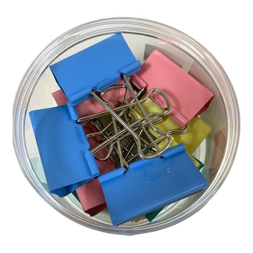 Colored Binder Clips 51 ml 12 Pcs || بايندر كليبس ملون ٥١ مل عدد ١٢ حبة - مكتبة اكسبريس الكويت