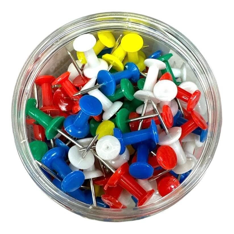 Colored Thumbtack DL3904 9x10 mm 100 pcs || دبابيس ضغط ملونة ٩*١٠ مم ١٠٠ دبوس - مكتبة اكسبريس الكويت