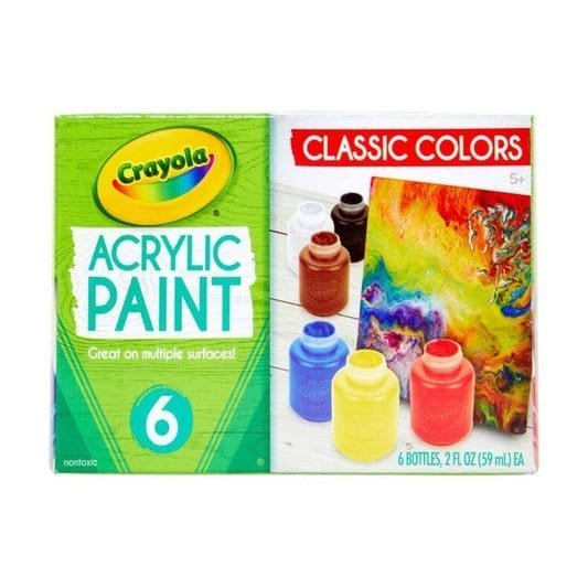 Crayola Acrylic Paint Classic Colors 6 Pcs || الوان اكريليك كرايولا 6 لون - مكتبة اكسبريس الكويت