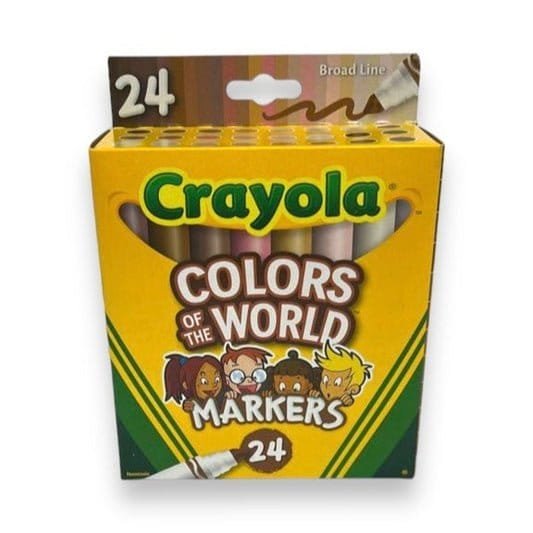Crayola Colors Of The World Markers 24 Colors || الوان شينية كرايولا درجات الوان البشرة24لون - مكتبة اكسبريس الكويت