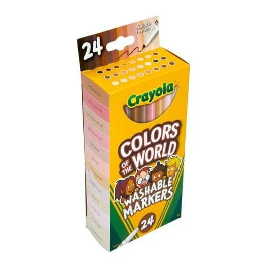 crayola colors of the world washable colors 24 || الوان شينية ٢٤ لون درجات الوان البشرة - مكتبة اكسبريس الكويت
