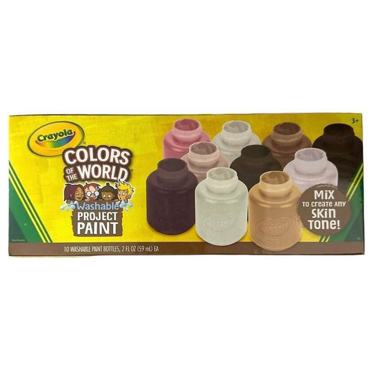 Crayola Colors Of The World Washable Project Paint 10 Colors 59 ml || الوان كرايولا درجات الوان البشرة ١٠ لون حجم ٥٩ مل - مكتبة اكسبريس الكويت