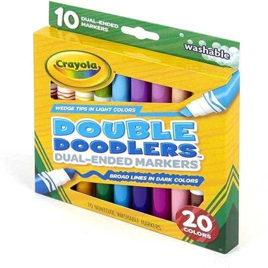 Crayola Double Doodlers Dual Ended Markers 20 Colors || الوان شينية كرايولا براسين ٢٠ لون - مكتبة اكسبريس الكويت