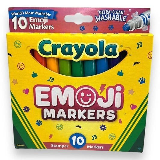 Crayola Emoji Stamper Markers 10 Colors || الوان طباعة شينية 10 لون ايموجي - مكتبة اكسبريس الكويت