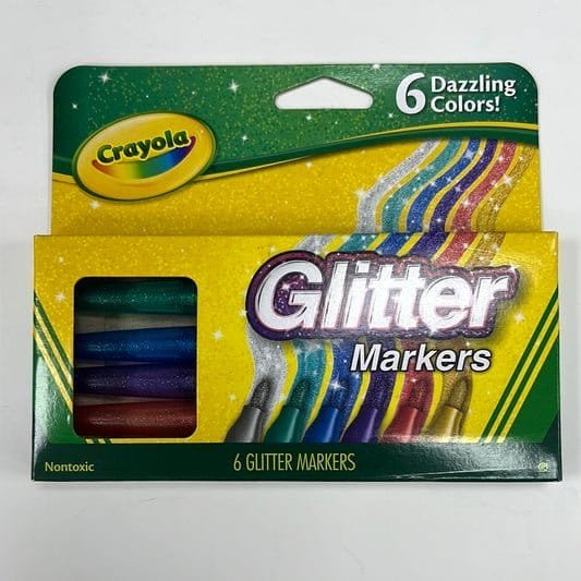 Crayola Glitter Markers 6 Colors ||الوان ماركر زري كرايولا ٦ لون - مكتبة اكسبريس الكويت