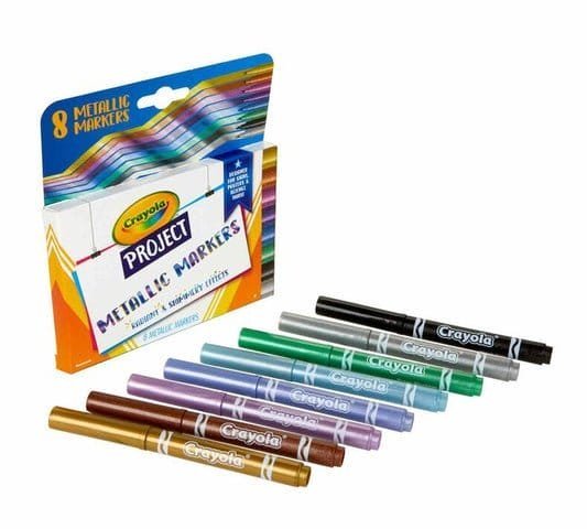 Crayola Metallic Markers 8 Colors || اقلام ميتاليك كرايولا ٨ لون - مكتبة اكسبريس الكويت
