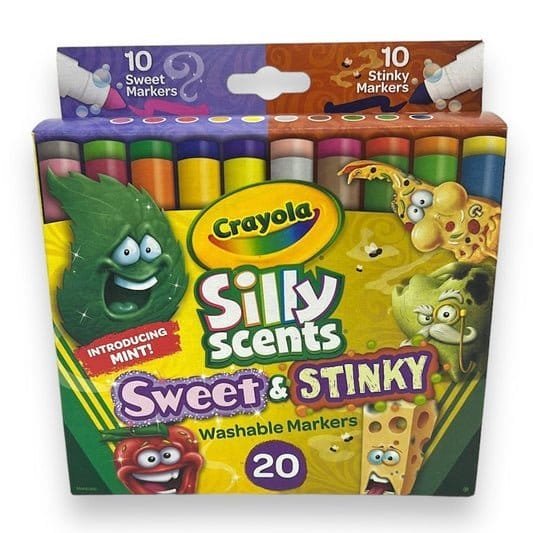 Crayola Silly Scents Sweet &amp; Stincky 20 Colors || الوان شينية سيلي ماركر سويت اند ستينكي 20 لون - مكتبة اكسبريس الكويت