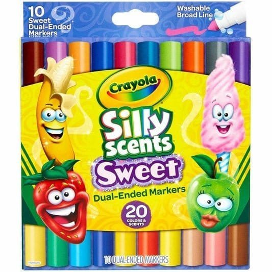 Crayola Silly Scents Sweet Dual Ended Markers 20 Colors || الوان شينية كرايولا معطرة براسين ٢٠ لون - مكتبة اكسبريس الكويت
