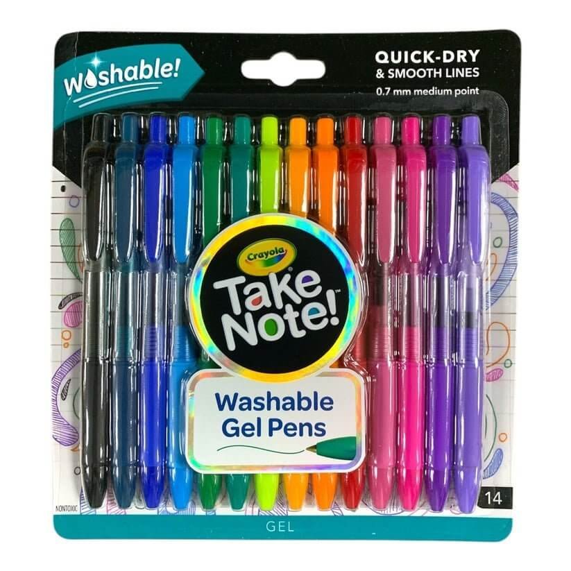 Crayola Take Note Washable Gel Pens 14 Pcs || مجموعة اقلام حبر جل كرايولا تيك نوت ١٤ لون - مكتبة اكسبريس الكويت