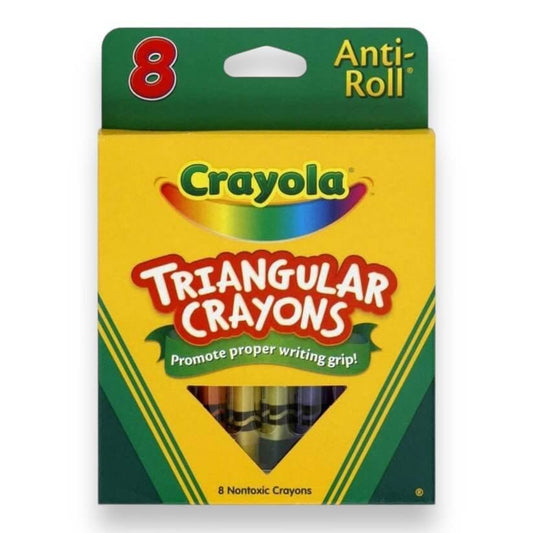 Crayola Triangular Crayons 8 Colors Anti Roll || الوان كرايولا شمعية مثلثة ٨ لون - مكتبة اكسبريس الكويت