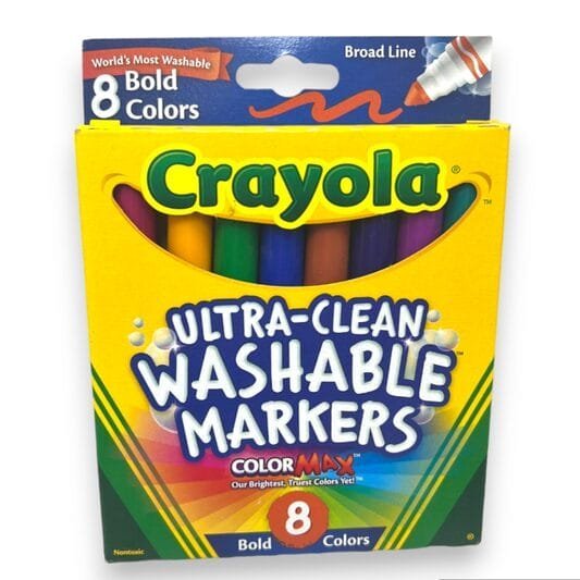 Crayola Ultra Cleam Washable Markers Color Max 8 Bold Colors Broad Line || الوان كرايولا الترا كلين قابله للغسل 8 لون راس عريض - مكتبة اكسبريس الكويت