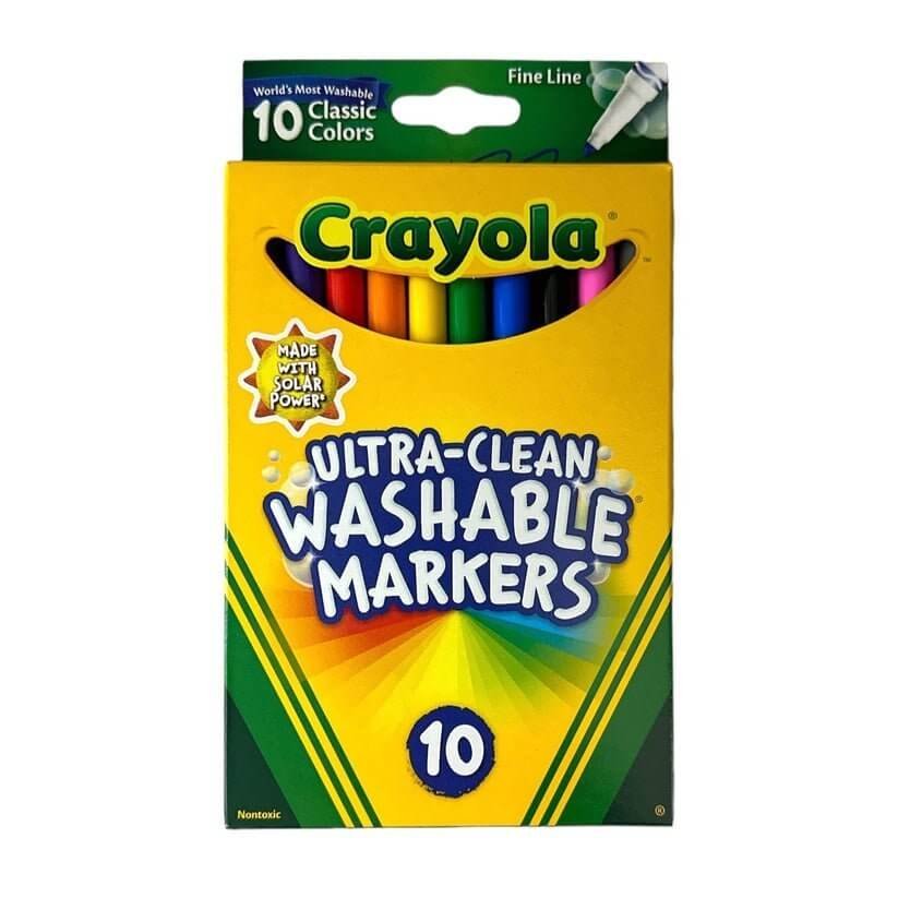 Crayola Ultra Clean Washable Markers 10 Colors Fine Line || الوان شينية كرايولا واشابل قابل للغ - مكتبة اكسبريس الكويت