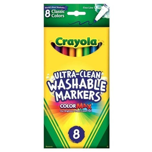 Crayola Ultra - Clean Washable Markers Color Max 8 Colors || الوان شينية كرايولا واشابل ٨ لون - مكتبة اكسبريس الكويت