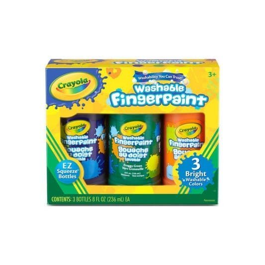 Crayola Washable Finger Paint 3 Bottles 8 oz || الوان اصابع كرايولا 3 لون - مكتبة اكسبريس الكويت