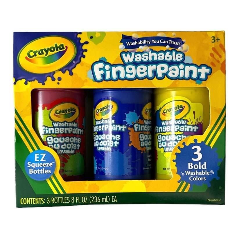 Crayola Washable Finger Paint EZ Squeeze Bottle 3 Bold Colors 236 ml || الوان اصابع كرايولا عصار ٣ الوان حجم ٢٣٦ مل - مكتبة اكسبريس الكويت
