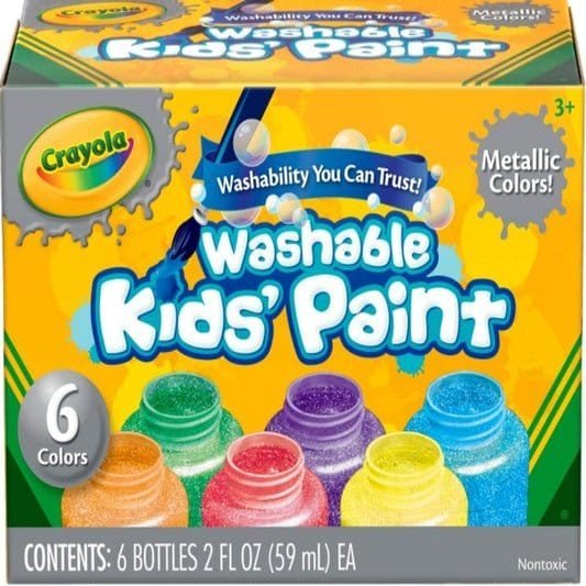 Crayola Washable Kids Paint 6 Metallic Colors || الوان كرايولا قابلة للغسل للاطفال ٦ الوان ميتاليكو - مكتبة اكسبريس الكويت
