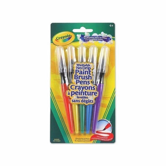 Crayola Washable No Drip Paint Brush Pens || الوان كرايولا برش ماركر - مكتبة اكسبريس الكويت