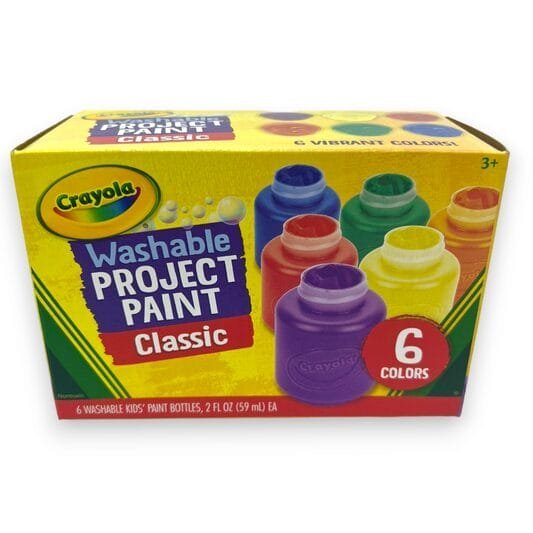 Crayola Washable Project Paint Classic 6 Colors || الوان كرايولا واشابل 6 لون اساسي - مكتبة اكسبريس الكويت