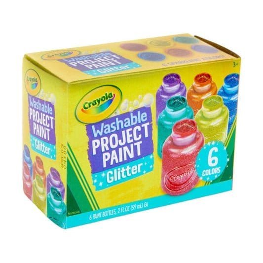 Crayola Washable Project Paint Glitter 6 Colors || الوان كرايولا واشابل قلتر 6 لون - مكتبة اكسبريس الكويت