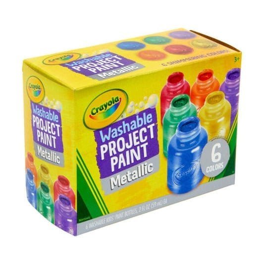 Crayola Washable Project Paint Metallic Colors 6 Pcs || الوان كرايولا واشابل ميتاليك 6 لون - مكتبة اكسبريس الكويت
