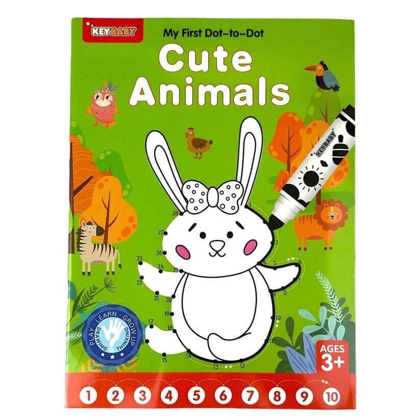 Cute Animals Dot to Dot Coloring Book || دفتر تلوين للاطفال الحيوانات الجميلة - مكتبة اكسبريس الكويت