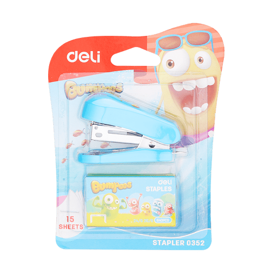 Deli Bumpeez Kids Stapler 15 Sheets دباسة ديلي اطفال ١٥ ورقة - مكتبة اكسبريس الكويت